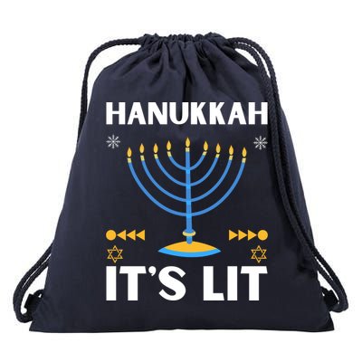 Hanukkah It's Lit Cool Design Drawstring Bag
