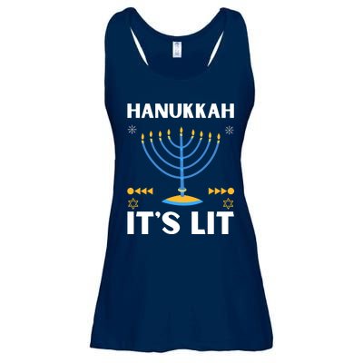 Hanukkah It's Lit Cool Design Ladies Essential Flowy Tank