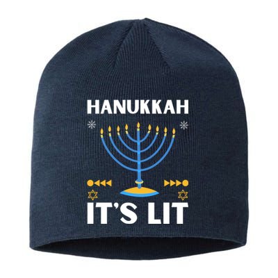 Hanukkah It's Lit Cool Design Sustainable Beanie