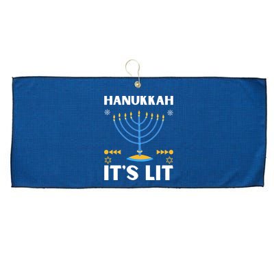 Hanukkah It's Lit Cool Design Large Microfiber Waffle Golf Towel