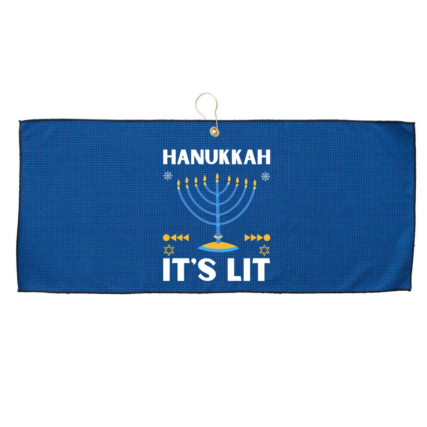Hanukkah It's Lit Cool Design Large Microfiber Waffle Golf Towel