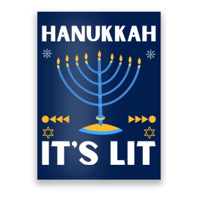 Hanukkah It's Lit Cool Design Poster