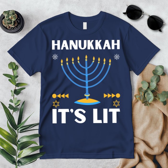 Hanukkah It's Lit Cool Design Premium T-Shirt