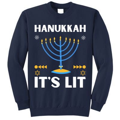 Hanukkah It's Lit Cool Design Tall Sweatshirt