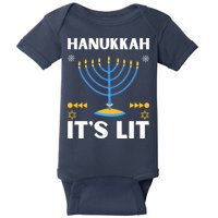 Hanukkah It's Lit Cool Design Baby Bodysuit