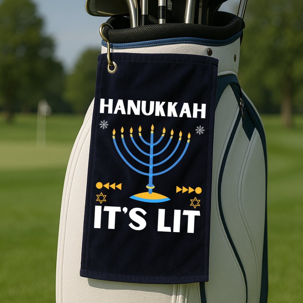 Hanukkah It's Lit Cool Design Golf Towel