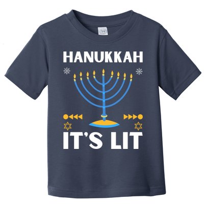 Hanukkah It's Lit Cool Design Toddler T-Shirt