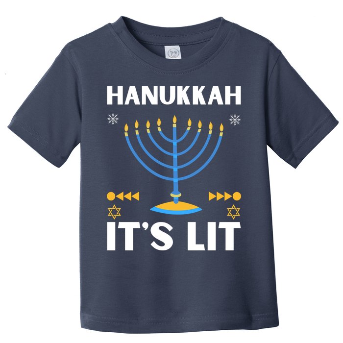 Hanukkah It's Lit Cool Design Toddler T-Shirt