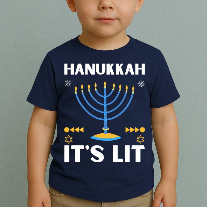 Hanukkah It's Lit Cool Design Toddler T-Shirt