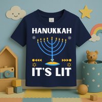 Hanukkah It's Lit Cool Design Toddler T-Shirt