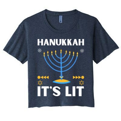 Hanukkah It's Lit Cool Design Crop Top