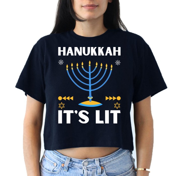Hanukkah It's Lit Cool Design Crop Top