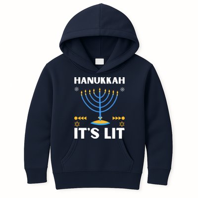 Hanukkah It's Lit Cool Design Kids Hoodie