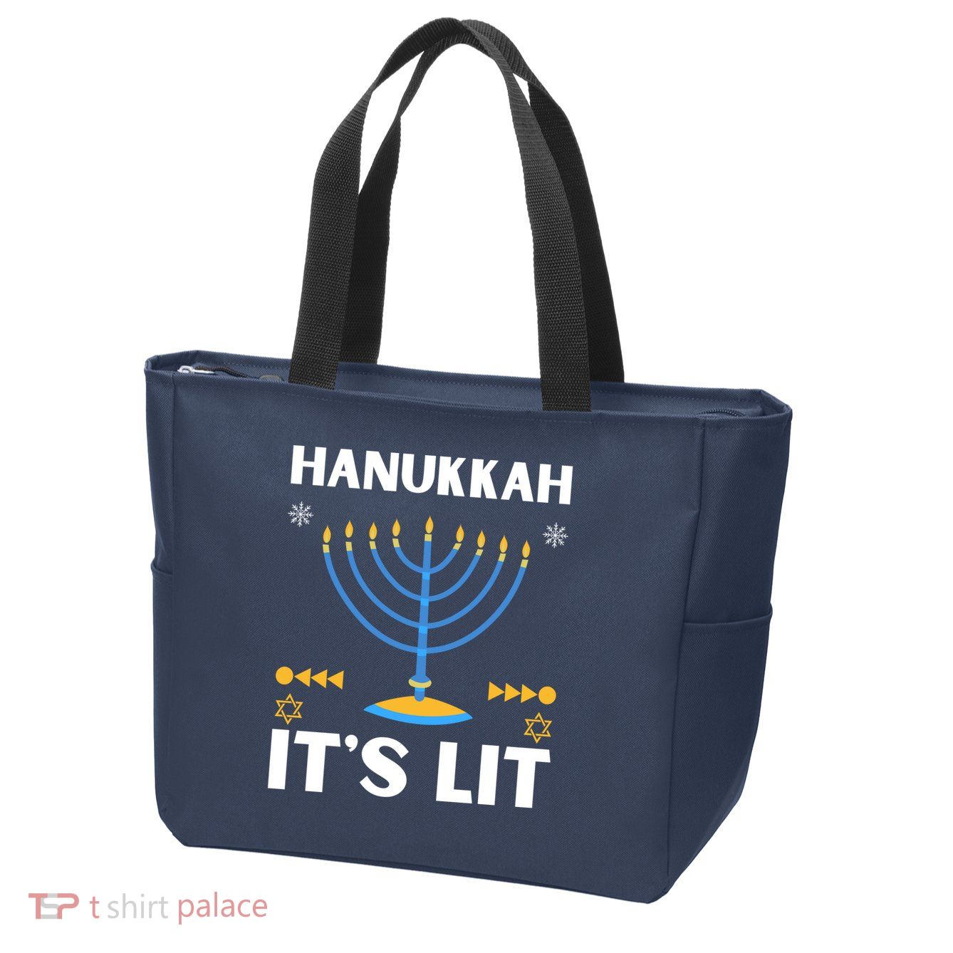 Hanukkah It's Lit Cool Design Zip Tote Bag