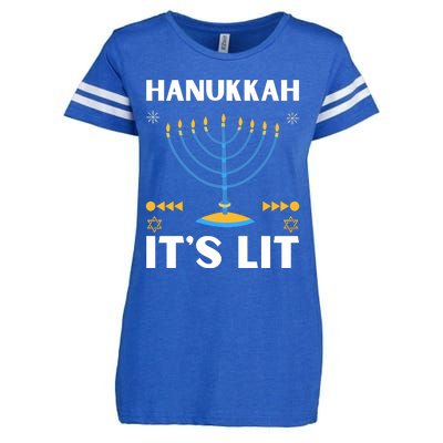 Hanukkah It's Lit Cool Design Enza Ladies Jersey Football T-Shirt