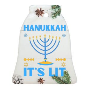 Hanukkah It's Lit Cool Design Ceramic Bell Ornament