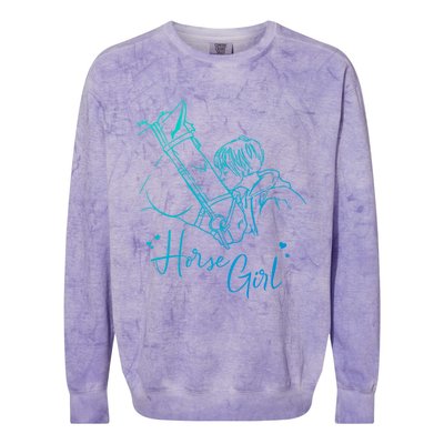 Horse I Love My Horses Riding Gift Colorblast Crewneck Sweatshirt