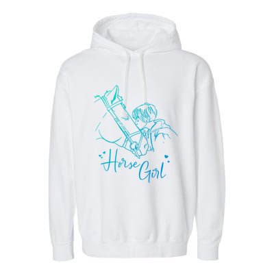 Horse I Love My Horses Riding Gift Garment-Dyed Fleece Hoodie