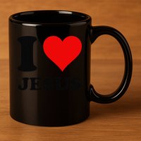 Heart I Love Jesus 11oz C Handle Ceramic Mug