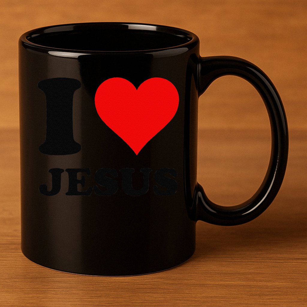 Heart I Love Jesus 11oz C Handle Ceramic Mug