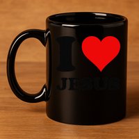 Heart I Love Jesus 11oz C Handle Ceramic Mug