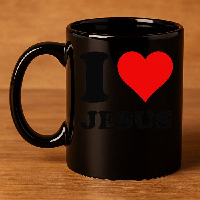 Heart I Love Jesus 11oz C Handle Ceramic Mug