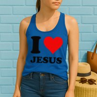 Heart I Love Jesus Womens Tank Top