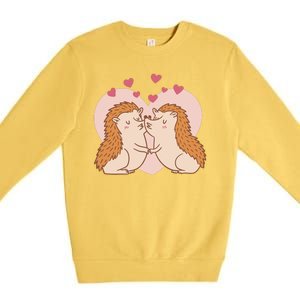 Hedgehogs In Love Premium Crewneck Sweatshirt