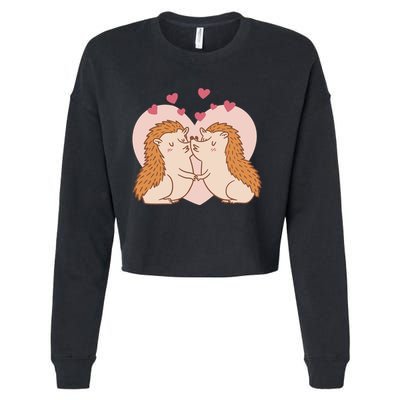 Hedgehogs In Love Cropped Pullover Crew
