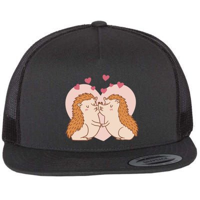Hedgehogs In Love Flat Bill Trucker Hat