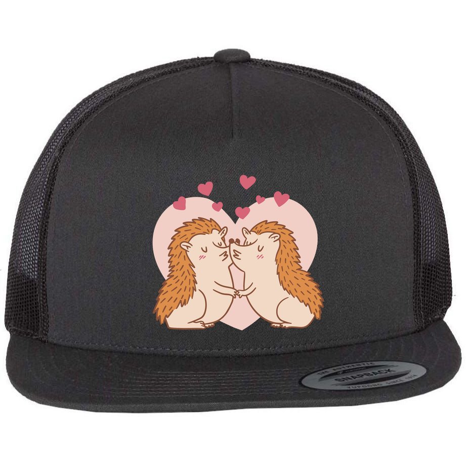 Hedgehogs In Love Flat Bill Trucker Hat