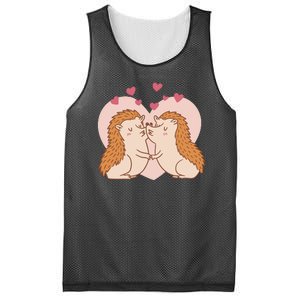 Hedgehogs In Love Mesh Reversible Basketball Jersey Tank