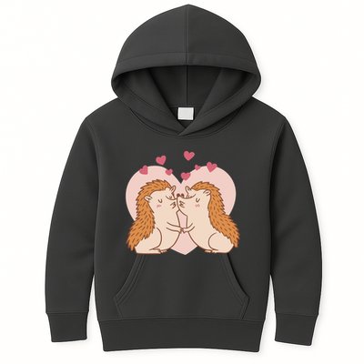 Hedgehogs In Love Kids Hoodie