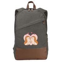 Hedgehogs In Love Cotton Canvas Backpack