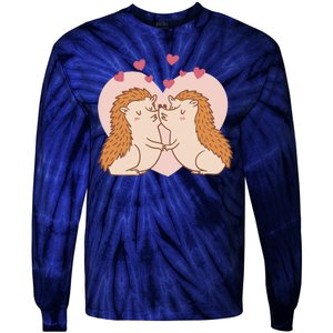 Hedgehogs In Love Tie-Dye Long Sleeve Shirt