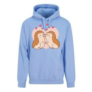 Hedgehogs In Love Unisex Surf Hoodie