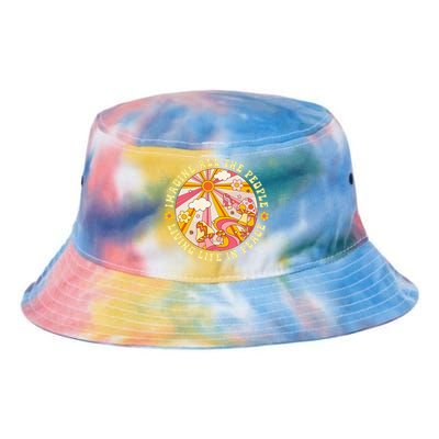 Hippie Imagine Living Life In Peace Sign Mushroom Retro 70s Tie Dye Newport Bucket Hat