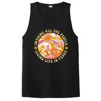 Hippie Imagine Living Life In Peace Sign Mushroom Retro 70s PosiCharge Competitor Tank