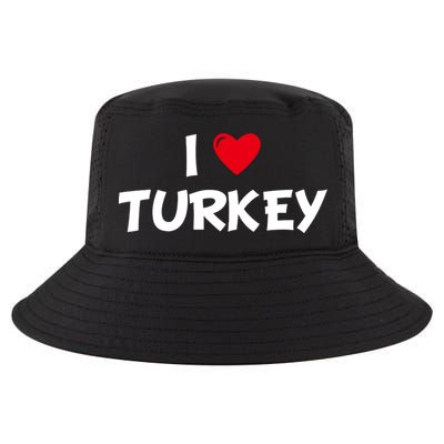 Heart I Love Turkey Cool Gift Cool Comfort Performance Bucket Hat