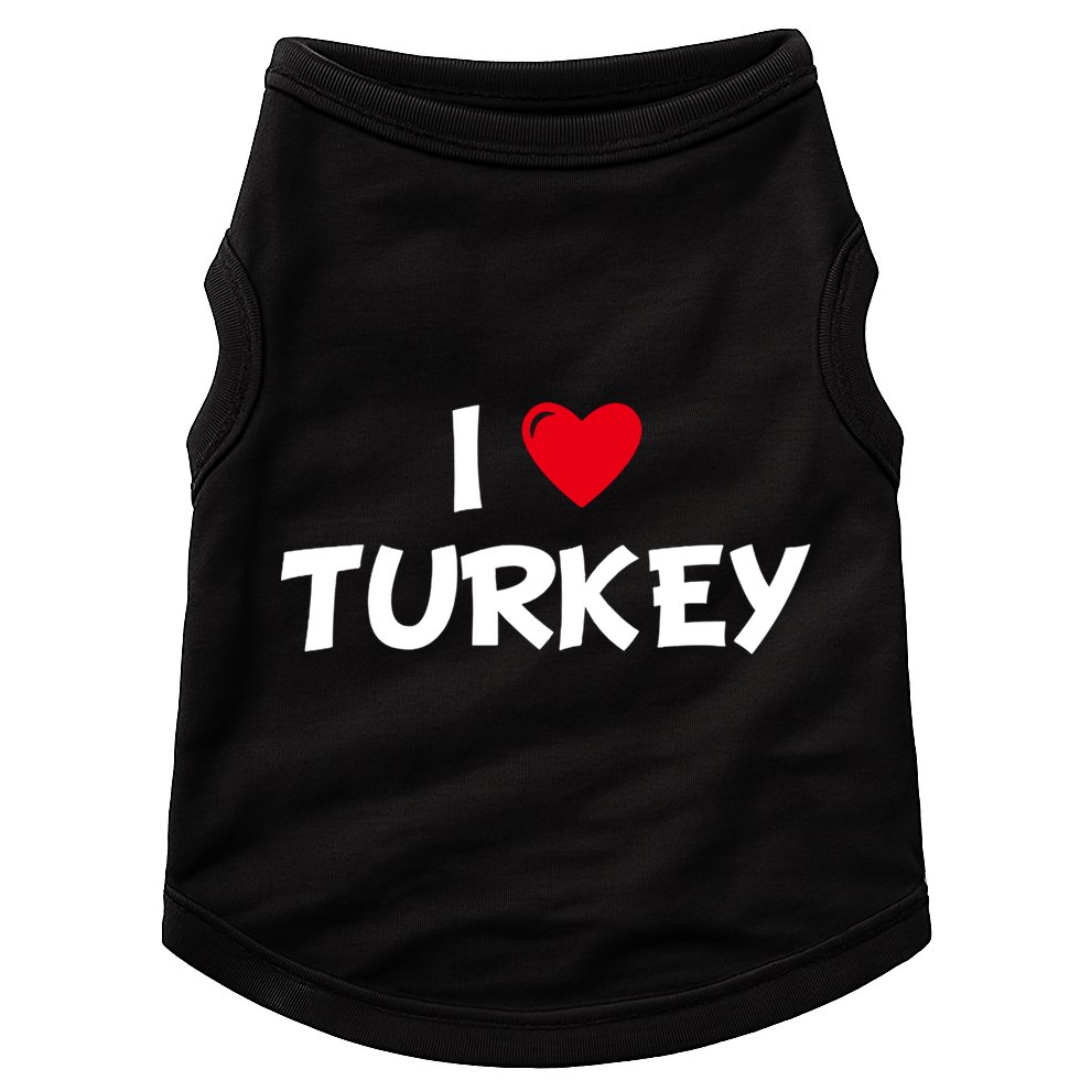 Heart I Love Turkey Cool Gift Doggie Tank
