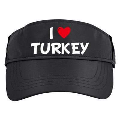 Heart I Love Turkey Cool Gift Adult Drive Performance Visor