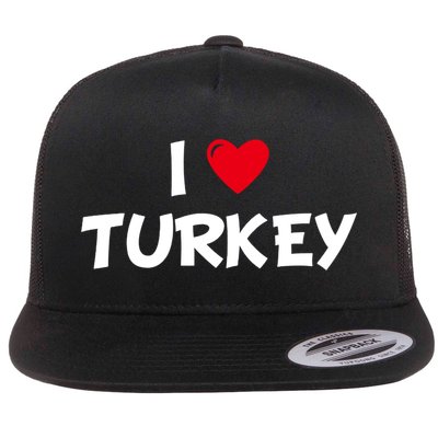 Heart I Love Turkey Cool Gift Flatbill Hat