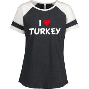 Heart I Love Turkey Cool Gift Enza Ladies Jersey Colorblock Tee