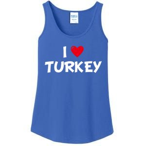 Heart I Love Turkey Cool Gift Ladies Essential Tank