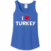 Heart I Love Turkey Cool Gift Ladies Essential Tank