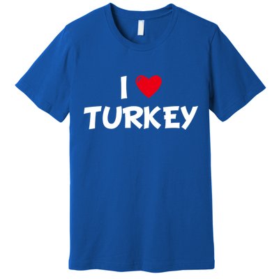 Heart I Love Turkey Cool Gift Premium T-Shirt
