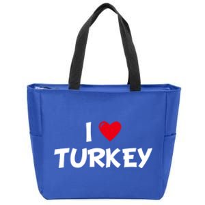 Heart I Love Turkey Cool Gift Zip Tote Bag