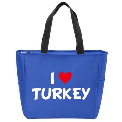Heart I Love Turkey Cool Gift Zip Tote Bag