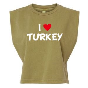 Heart I Love Turkey Cool Gift Garment-Dyed Women's Muscle Tee