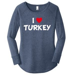 Heart I Love Turkey Cool Gift Women's Perfect Tri Tunic Long Sleeve Shirt